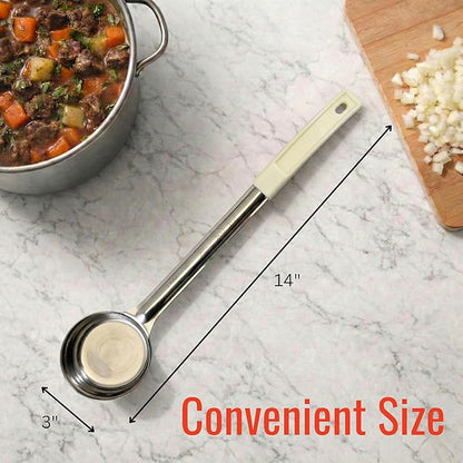 3 Ounce Solid Stainless Steel Portion Control Ladle Spoon for Measuring and Serving; Commercial Grade Serving Scoops [Pack of 12] - Image 6