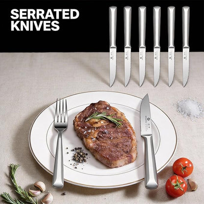 imarku Knife Set, 16 PCS High Carbon Japanese Stainless Steel Knife Sets for Kitchen with Block, Ultra Sharp Kitchen Knife Set with Sharpener Chef Knife Sets, Dishwasher Safe, Best Gifts - Image 5
