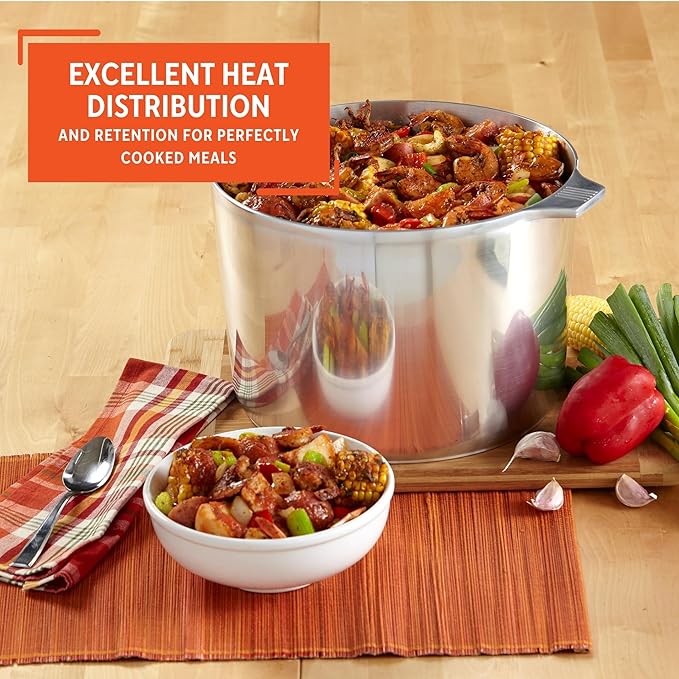 IMUSA USA Heavy Duty Cajun Aluminum Stock Pot 14 Quart, Silver - Image 5
