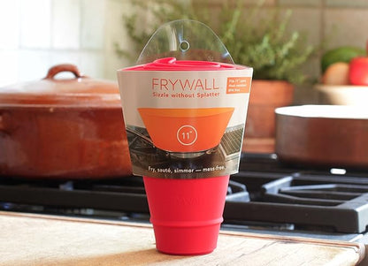 Frywall 11" (Medium-Large) - Ultimate Splatter Protection without Compromises (Red)