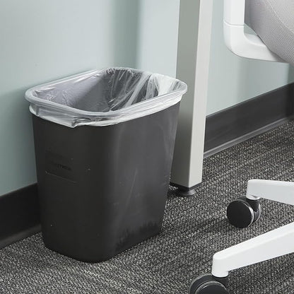 COASTWIDE Professional™ Indoor Trash Can Without Lid, Black Soft Molded Plastic, 3.5 Gallon, 2/Pack