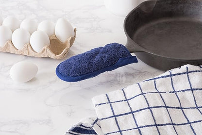 DII Basic Terry Collection Quilted 100% Cotton, Pan Handle, Nautical Blue, 3 Piece - Image 4