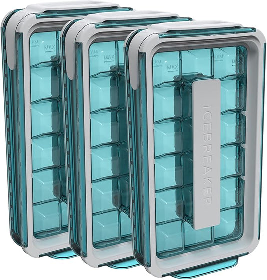 ICEBREAKER POP 2.0 2024: Make And Serve Ice Without Ever Touching The Ice | The Sanitary Silicone Ice Cube Tray for Freezer | Patented Ice Trays for Freezer | This Ice Cube Maker Makes 18 Cubes by ICEBREAKER