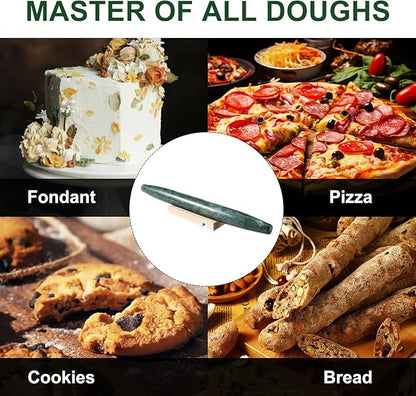French Marble French Rolling Pin with Wooden Resting Base, 15 inch Kitchen Baking Tool for Baking with Non-Stick Surface, Ideal as a Dough Roller for Pie Crust, Cookie, Pasta - Image 6
