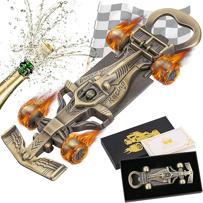 LKKCHER Racing Car Gifts for Men Women, Novelty Race Car Beer Bottle Opener, Birthday Christmas Gifts for Men Grandpa Husband Dad Racing Fans