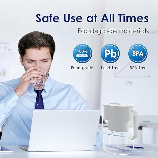 Waterdrop PT-07W Water Filter Pitcher, 10-Cup, NSF Certified, 200-Gallon Long-Life Filter, Improves Coffee & Tea Taste, Reduces PFOA/PFOS and Chlorine, 5X Longer Filter Life, White - Image 8