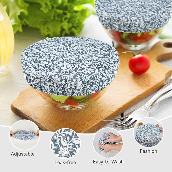 wegreeco Elastic Reusable Bowl Covers for Bread Proofing, Fabric Cloth Sourdough Bowl Covers for Proofing - Set of 3, Lace