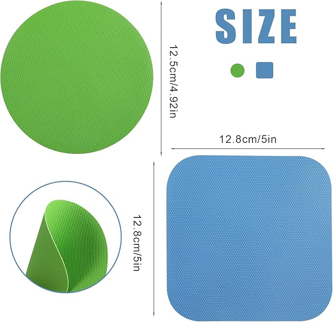 LUTER 4pcs Jar Opener, Rubber, Multi-function Silicone Bottle Opener for Seniors with Weak Hands Lid Cap Gripper Pads Kitchen Coasters Gadgets(Light Blue, Green) - Image 2