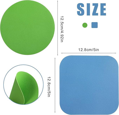 LUTER 4pcs Jar Opener, Rubber, Multi-function Silicone Bottle Opener for Seniors with Weak Hands Lid Cap Gripper Pads Kitchen Coasters Gadgets(Light Blue, Green) - Image 2