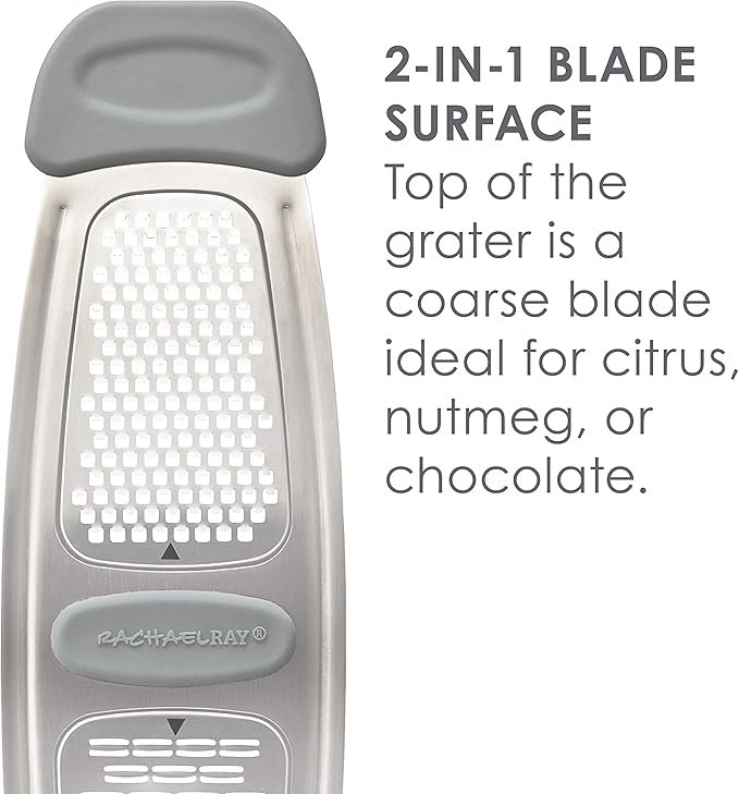 Rachael Ray Tools and Gadgets Stainless Steel Multi Grater for Cheese, Ginger, Garlic, and more, Gray - Image 4