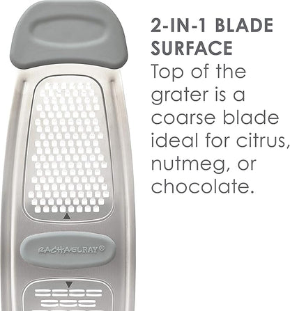 Rachael Ray Tools and Gadgets Stainless Steel Multi Grater for Cheese, Ginger, Garlic, and more, Gray - Image 4
