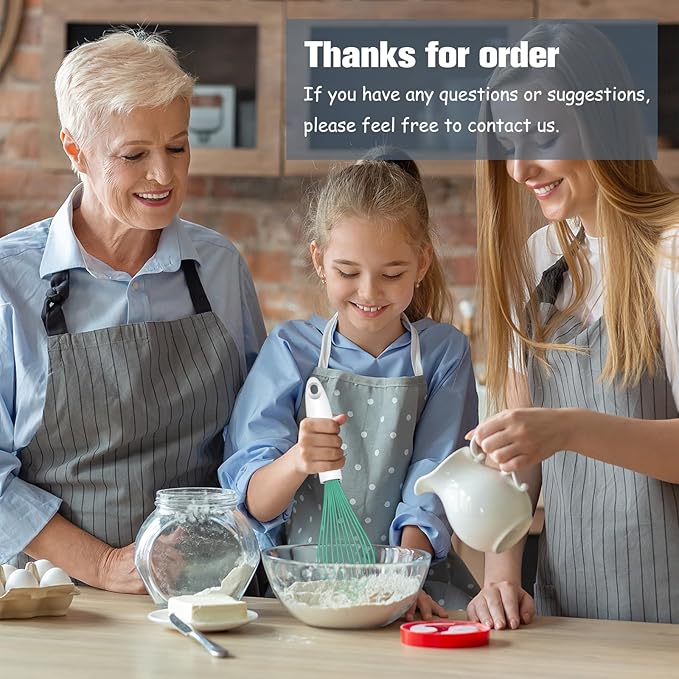 OYV Teal Silicone Whisk, Sealed Waterproof Design Set of 3, Professional Kitchen Whisks for Cooking Non-Scratch, Silicone&Stainless Steel Whisk, Heat Resistant 480°F Rubber wisk, BPA free - Image 7