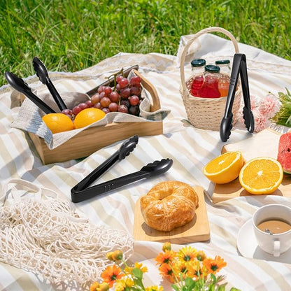 40 Pack Plastic Tongs for Serving, 9" Disposable Buffet Tong, Heavy Duty Scalloped Serving Utensil Tongs, Bulk Charcuterie Accessories for Party Events Catering Kitchen BBQ Ice Salad, Black - Image 7