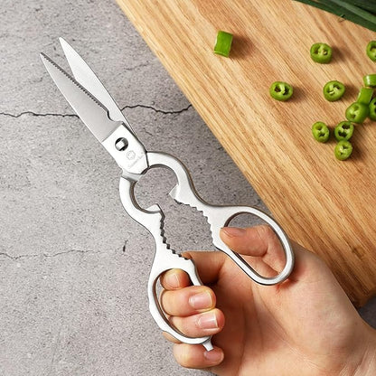 Sunnecko Heavy Duty Kitchen Scissors - Stainless Steel Kitchen Shears, Ultra Sharp Micro Serrated Poultry Shears, Cooking Scissors for Meat, Dishwasher Safe - Image 7
