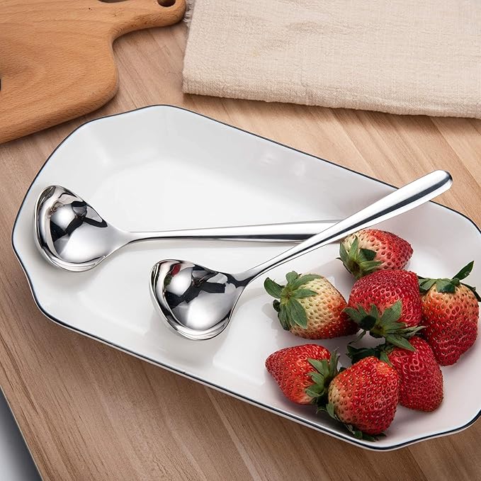 IMEEA 8-Inch Stainless Steel Sauce Ladle with Long Handle, Small Serving Ladle for Gravy, Dressing & Toppings, Set of 4 - Image 9