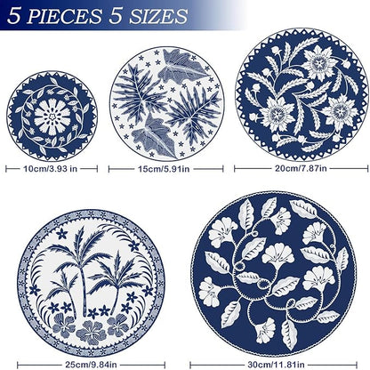 5 Pieces Bowl Covers Reusable, 5 Size Elastic Cloth Bowl Covers for Bread Proofing Stretch Food Covers Washable for Food Fruits Leftover (Tropical Plants) - Image 2