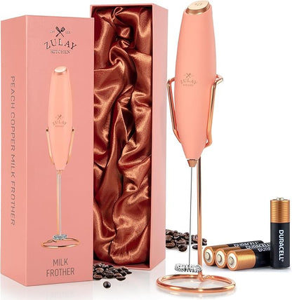 Zulay Kitchen Executive Series Luxury Gift Milk Frother with 4 Duracell Batteries – Handheld Electric Foam Maker for Coffee, Lattes & Hot Chocolate – Deluxe Finish, Ultimate Gift for Coffee Lovers by ZulayKitchen