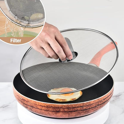 3 Pack Splatter Screen for Frying Pan 13" 11.5" 9.8" Stainless Steel Grease Splatter Guard Ultra Fine Mesh Lids with Fold Flat Knob Set for Prevent Oil Splatter - Image 5