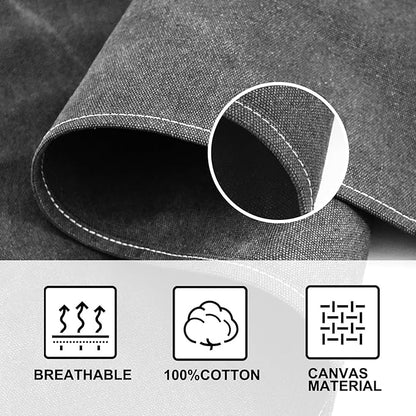 OUNLEN Chef Apron for Men Women Canvas Aprons with 3 Pockets Cross Back Resistant Work Apron for Cooking - Image 4