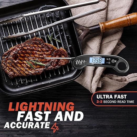 Meat Thermometer Digital, Instant Read Meat Thermometer for Grill and Cooking, with Bottle Opener, Backlight & Calibration Food Thermometer, Kitchen Gadgets for BBQ, Turkey, Candy, Liquids - Image 3