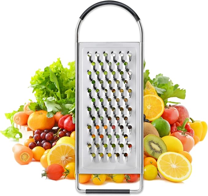 Cheese Grater Handheld, HIA Flat Coarse Stainless Steel Graters for Kitchen, Food Grater with Anti-Slip Handle, Perfect for Potato, Vegetable, Butter, Parmesan Cheese - Image 8