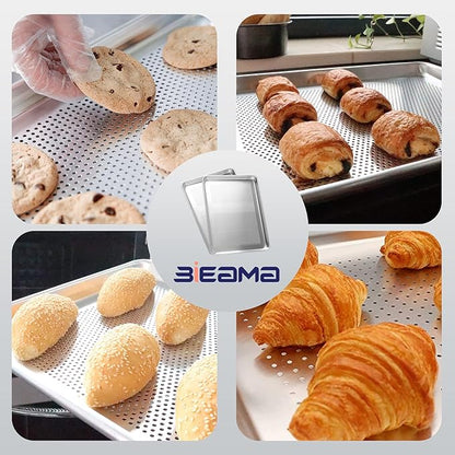 BIEAMA 12 Pack Half Size 18" x 13" Aluminum Baking Sheet Pan Perforated, Commercial Bakery Equipment Cookie Sheets, NSF Approved Baking Tray - Image 8