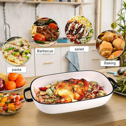 6 Quart Large Rectangular Baking Dish, 16x11 Inches Ceramic Baking Pan Casserole Dish for Cooking,Kitchen and Daily Use, Safe for Oven Microwave Refrigerator Disinfection Cabinet and Dishwasher,White - Image 2