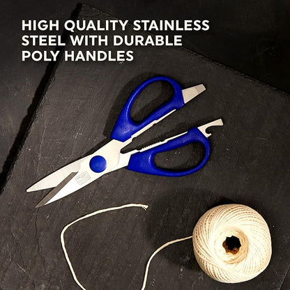 Chicago Cutlery 2-Pack Soft Grip Kitchen Scissors Shears With Bottle Opener, All Purpose Stainless Steel Utility Scissors, For Everyday Kitchen Office Home Arts & Craft