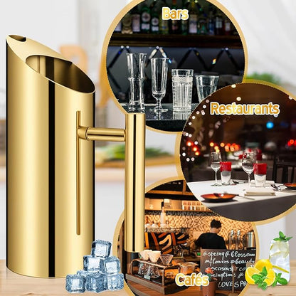 Funnymoom 3 Pack 35 Oz/1.0 L Stainless Steel Water Pitcher Modern Metal Pitcher with Ice Guard Gold Carafe Drink with Handle or Iced Hot Drink Tea Juice Coffee Beer - Image 5