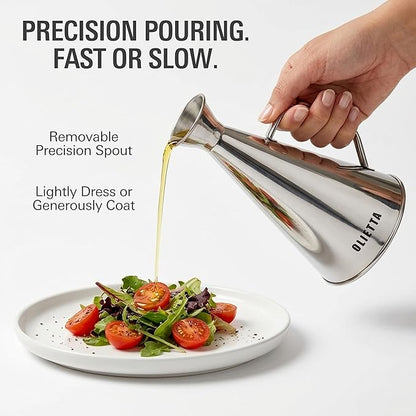 Olietta Olive Oil Dispenser Bottle Gold Stainless Steel Non Drip Leak Proof No Mess Vinegar Pourer & Kitchen Drizzler 8.5 oz 250ML 0.25 Litre Great for Pouring & Drizzling Easy to Clean & Leakproof - Image 3
