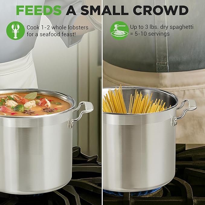 NutriChef 12-Quart Stainless Steel Stockpot with Stainless Steel Lid - 18/8 Food Grade Heavy Duty Large Stock Pot for Stew & Soup, Works w/Induction - Image 5