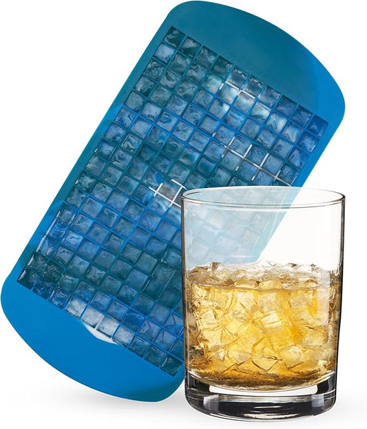 Host Mini Ice Cube Tray, Makes 160 Cubes, Durable Silicone Trays, Perfect for Cocktails, Whiskey, Bourbon, Margarita, Mojito, Iced Coffee, Home Kitchen Essentials, Set of 1, Blue Marble