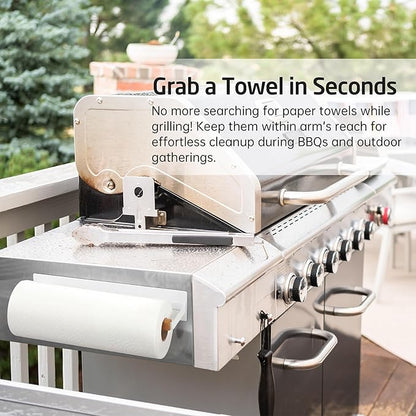 KES Magnetic Paper Towel Holder, White Paper Towel Holder for Refrigerator, Wood & Metal Paper Towel Roll Holder, KPH502MA-WH