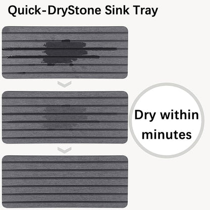 NiuYichee 2 PCS Water Absorbent diatomite Coasters, 10.2" x 4" Water Absorbing Stone Tray for Sink, Stone Drying mat for Kitchen Counter, Stone soap Tray Used for Hand Soaps & toiletries & Plants - Image 4
