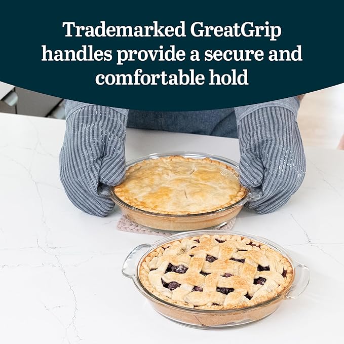 Libbey Baker’s Premium 2 Piece Glass Pie Plate, Stackable, Space Saving Casserole Dish Set with Lids, Glass Baking Dish Set for Fruit Pies, Quiches - Image 4