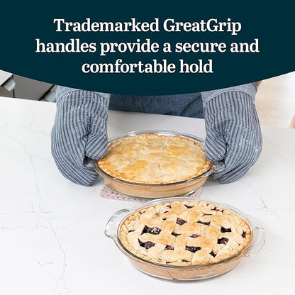 Libbey Baker’s Premium 2 Piece Glass Pie Plate, Stackable, Space Saving Casserole Dish Set with Lids, Glass Baking Dish Set for Fruit Pies, Quiches - Image 4