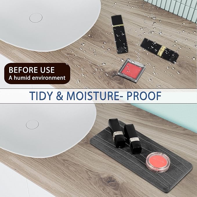 2PCS Water Absorbing Stone Tray, Fast Drying Stone Sink Tray, Water Absorbent Diatomite Trays, Stones Soap Trays, Diatomite Coasters for Kitchen Sink Bathroom Counter, Hand Soap Dish & Holders - Image 3