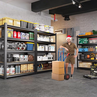 71"H-35"W-15.7"D Garage Shelving-2050LBS 5 Tier Storage Shelves,Adjustable Heavy Duty Metal Shelving Unit and Storage Large Rack,Utility Steel Shelf For Shop Warehouse Industrial Pantry Basement Black