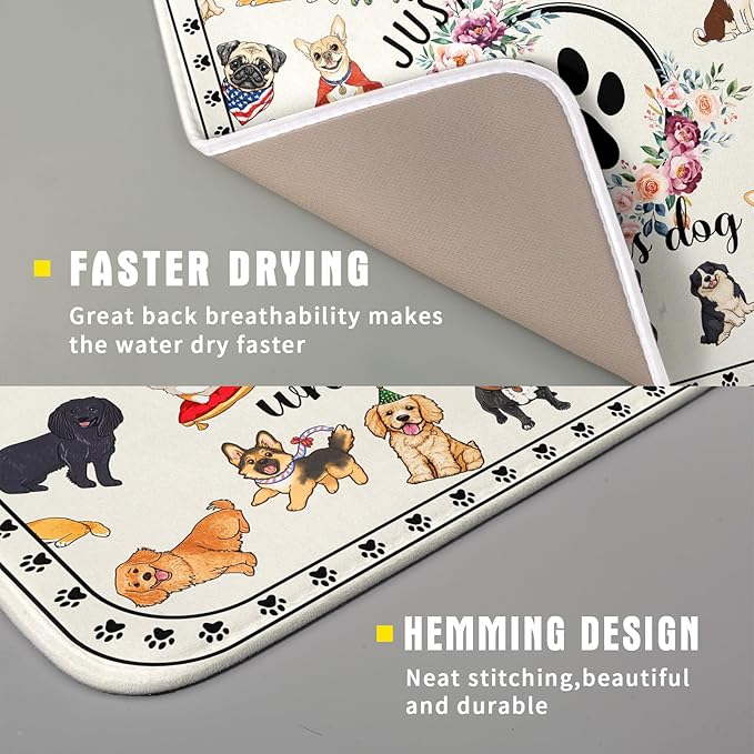 Lovely Dogs Dish Drying Mat Absorbent Printed Drying Pad for Kitchen Counter - Image 3