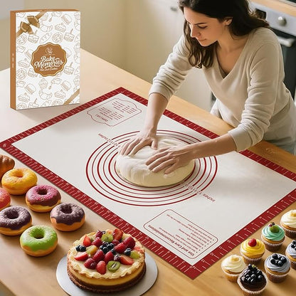 Non Stick Pastry Mat for Rolling Dough Fondant Pie Crust, Macaron Silicone Baking Mat for Mat Extra Large Silicone Mats for Baking Cookie Cakes Pizza Candy Bread by MimekitchenKitchenHelper