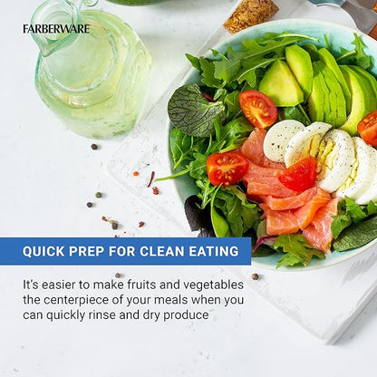 Farberware Easy to use pro Pump Spinner with Bowl, Colander and Built in draining System for Fresh, Crisp, Clean Salad and Produce, 6.6 quart, Green - Image 5
