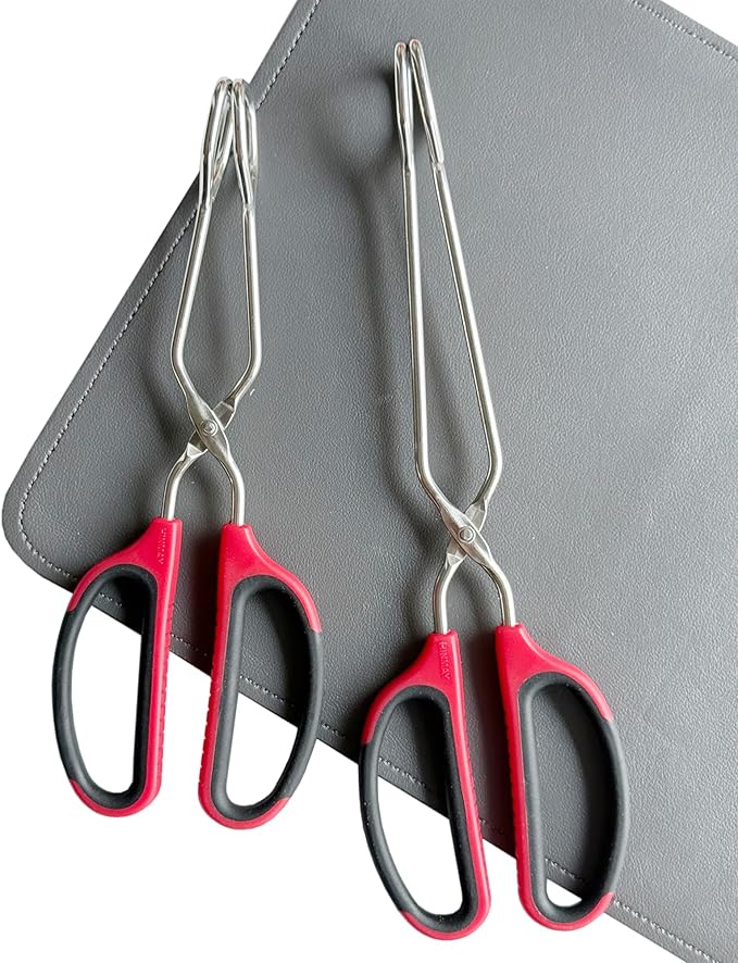 HINMAY Stainless Steel Scissor Tongs 10-Inch and 12-Inch Set, Set of 2 - Image 8