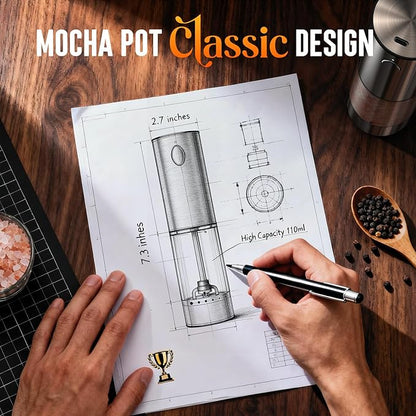 Electric Salt and Pepper Grinder Set – Rechargeable Automatic Salt and Pepper Shaker with 6 Adjustable Coarseness, Large-Capacity Pepper Mill Kitchen Appliances and Home Essentials Gifts for Women - Image 5