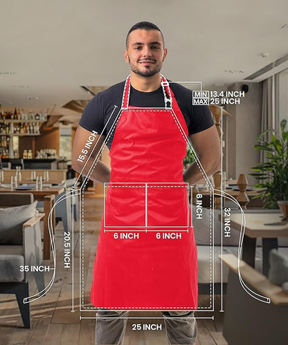 Utopia Kitchen 10 Pack Bib Apron Adjustable with 2 Pockets, Water and Oil Resistant, Cooking Kitchen Chef Apron for Women Men - Image 2