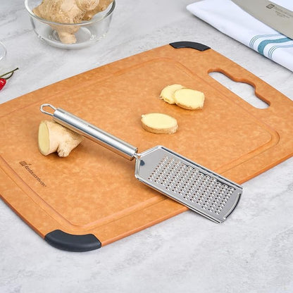 Restaurantware Stainless Steel Fine Cheese Grater - German Standard Lemon Zester with Ergonomic Handle, Sharp Blades, Dishwasher Safe - Handheld Kitchen Grater for Parmesan, Garlic, Ginger - Image 4