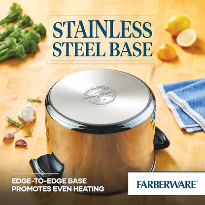 Farberware 70755 Classic Series Stainless Steel 8-Quart Covered Straining Stockpot with Lid, Stainless Steel Pot with Lid, Silver - Image 6
