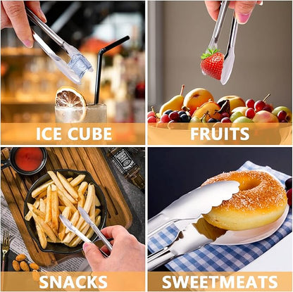 12 Pack Small Serving Tongs,XEVOM Stainless Steel Sugar Tongs Mini Appetizers Tongs Mental Kitchen Tongs for Serving Food (5inch) - Image 5