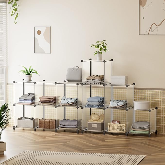 HOMIDEC 6-Cube Storage Organizer, Closet Organizer Storage Shelf Bookcase Bookshelf with Metal Hammer, Storage Cubes Organizer Cabinet for Kids, Closet, Bedroom, Bathroom, (11.8x11.8x11.8 inch) - Image 4