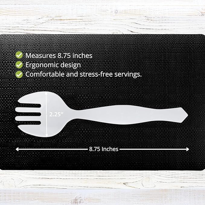 PARTY BARGAINS Disposable White Plastic Serving Forks 8.75 Inch – Heavy Duty White Plastic Forks for Parties, Catering, Weddings, Events – 12 Count