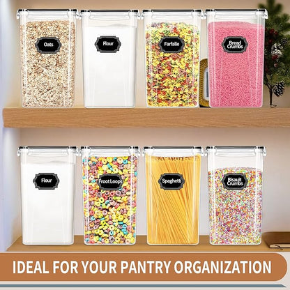 PRAKI Extra Large Tall Airtight Food Storage Containers 6.5L / 220oz, BPA Free, 4pcs Pantry Kitchen Organizers and Storage for Flour, Sugar, Plastic Flour Container with 20 Labels & Maker - Image 7
